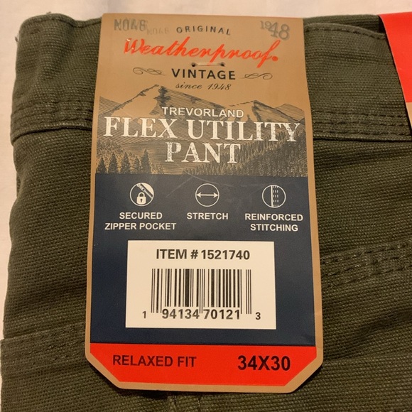 Weatherproof Vintage Men’s Relaxed Fit Trevorland Flex Utility Pant - Picture 4 of 5